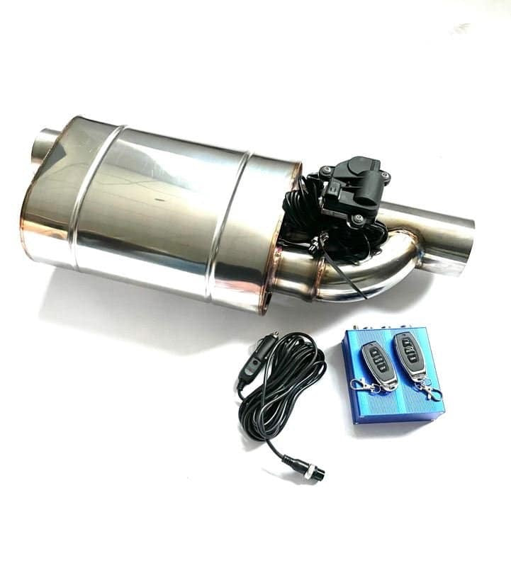 RVS Kleppendemper set links + rechts elektrische klep en besturing | Ø 63,5 – 50,8 mm