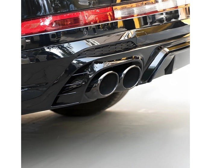 Diffuser + Uitlaatsierstukken 2x2 (ZWART) geschikt voor Audi Q5 FY met S Line & SQ5 (2017–2021)