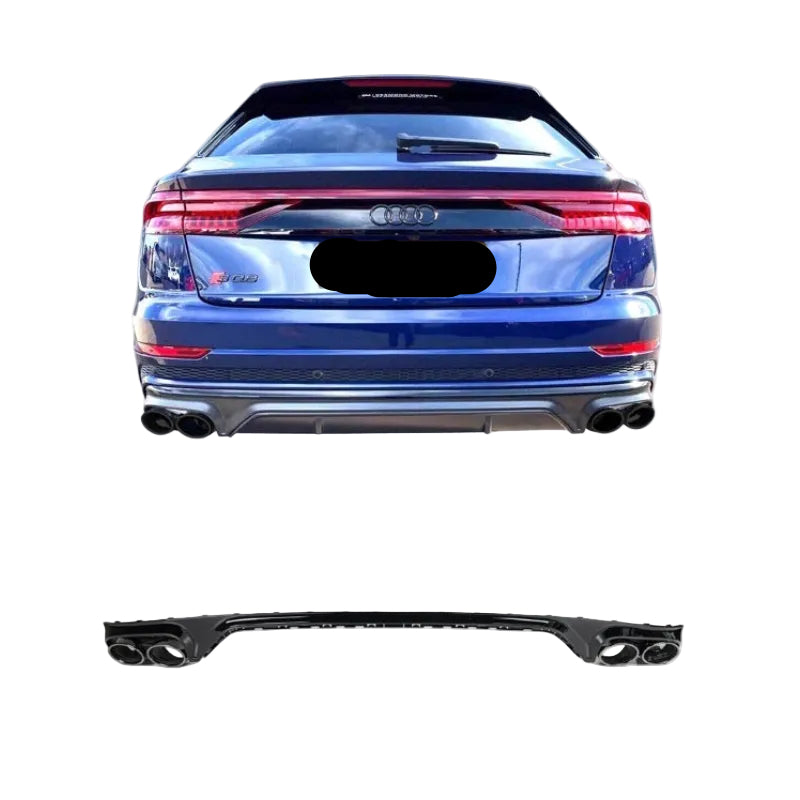 Audi SQ8 diffuser voor S line Achterbumper | 2018-2024 | black edition |