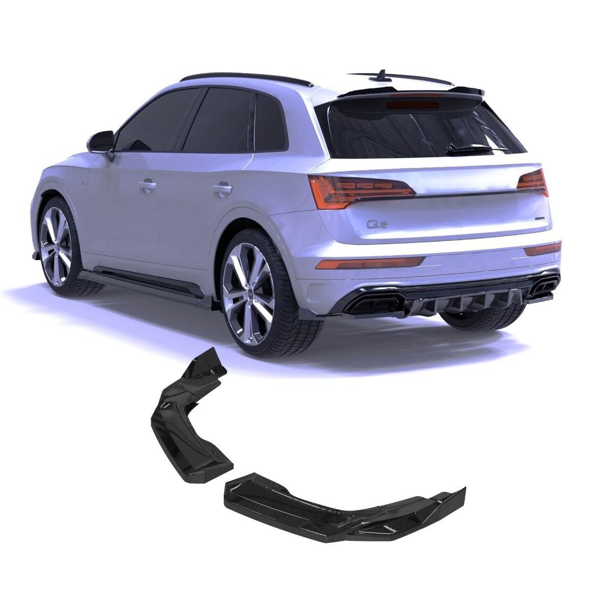 APEX - Diffuser zijsplitter geschikt voor Audi SQ5 / Q5 S-Line SUV / Sportback Mk2 Facelift (2020–2024)