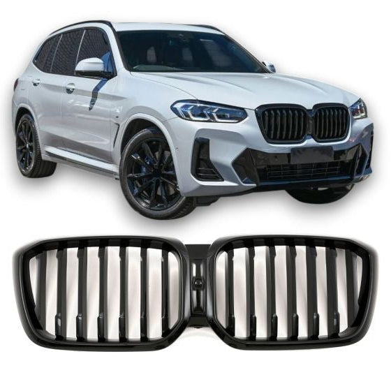Grille glans zwart geschikt voor BMW X3 X4 G01 G02 LCI | 2021-2024