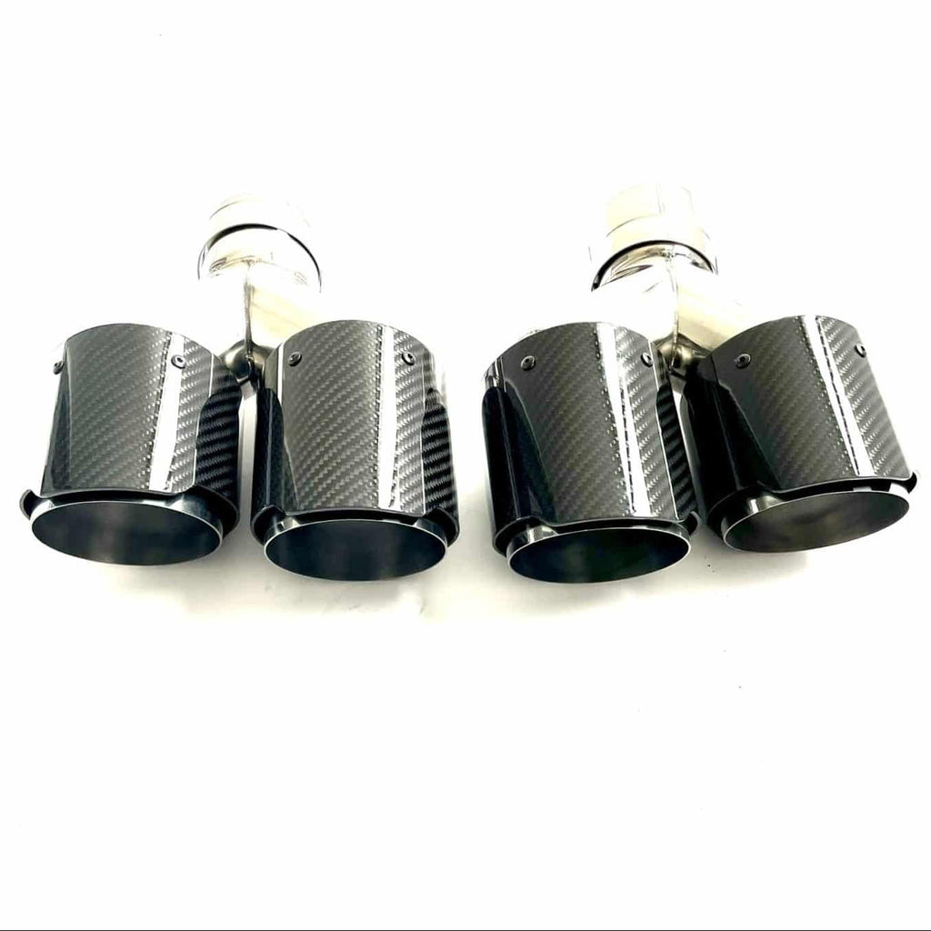 Dubbel Glans Carbon sierstuk | 2 x Ø 101 | Ongelijk | SETJE