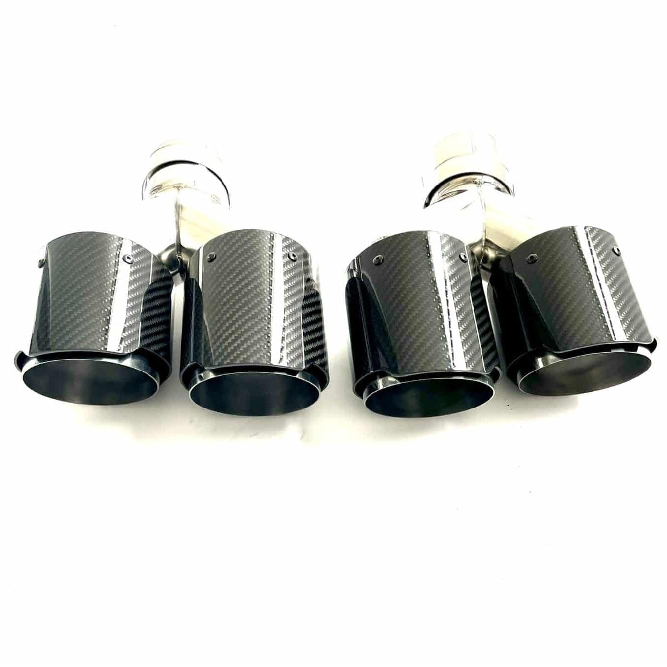 Dubbel Glans Carbon sierstuk | 2 x Ø 101 | Ongelijk | SETJE