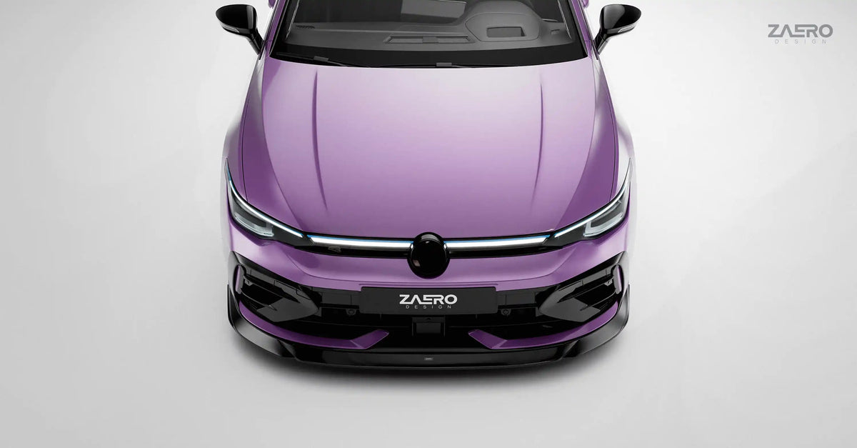 ZAERO Design Volkswagen Golf 8.5 R front splitter gemonteerd