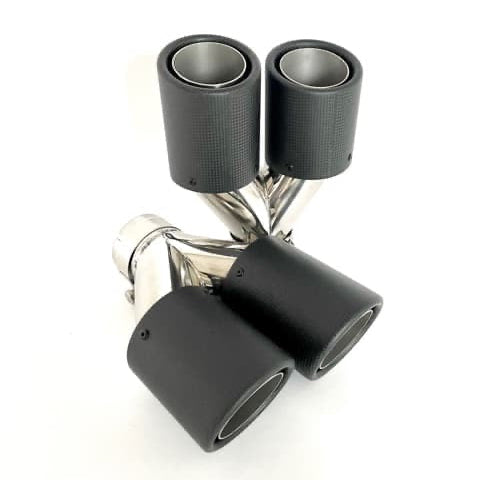 Dubbel Carbon sierstuk | 2 x Ø 100 | Ongelijk | SETJE