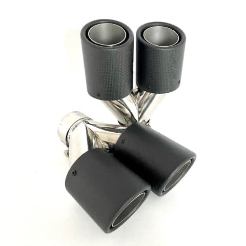 Dubbel Carbon sierstuk | 2 x Ø 76 | Ongelijk | SETJE