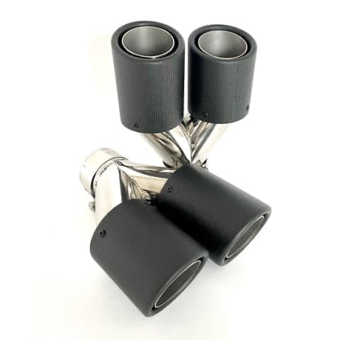 Dubbel Carbon sierstuk | 2 x Ø 90 | Ongelijk | SETJE