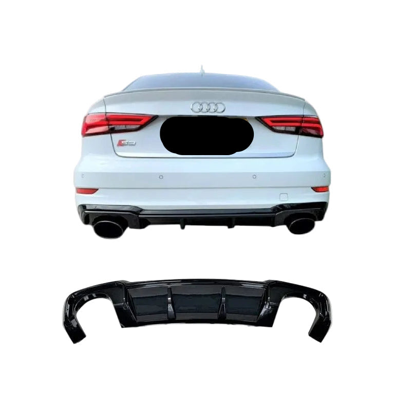 AUDI RS3 Look Diffuser | Voor A3& S3 8V SEDAN | 2016-2019 | S-LINE