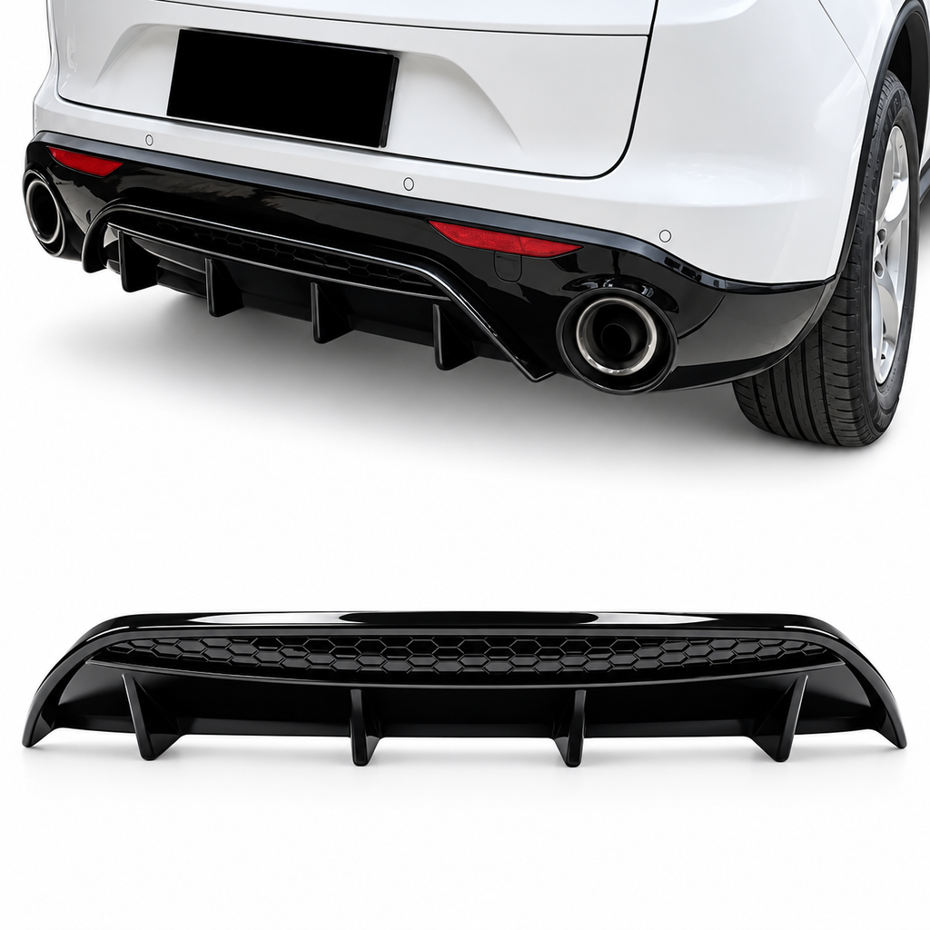 Alfa Romeo Stelvio 2017–2024 hoogglans zwarte diffuser
