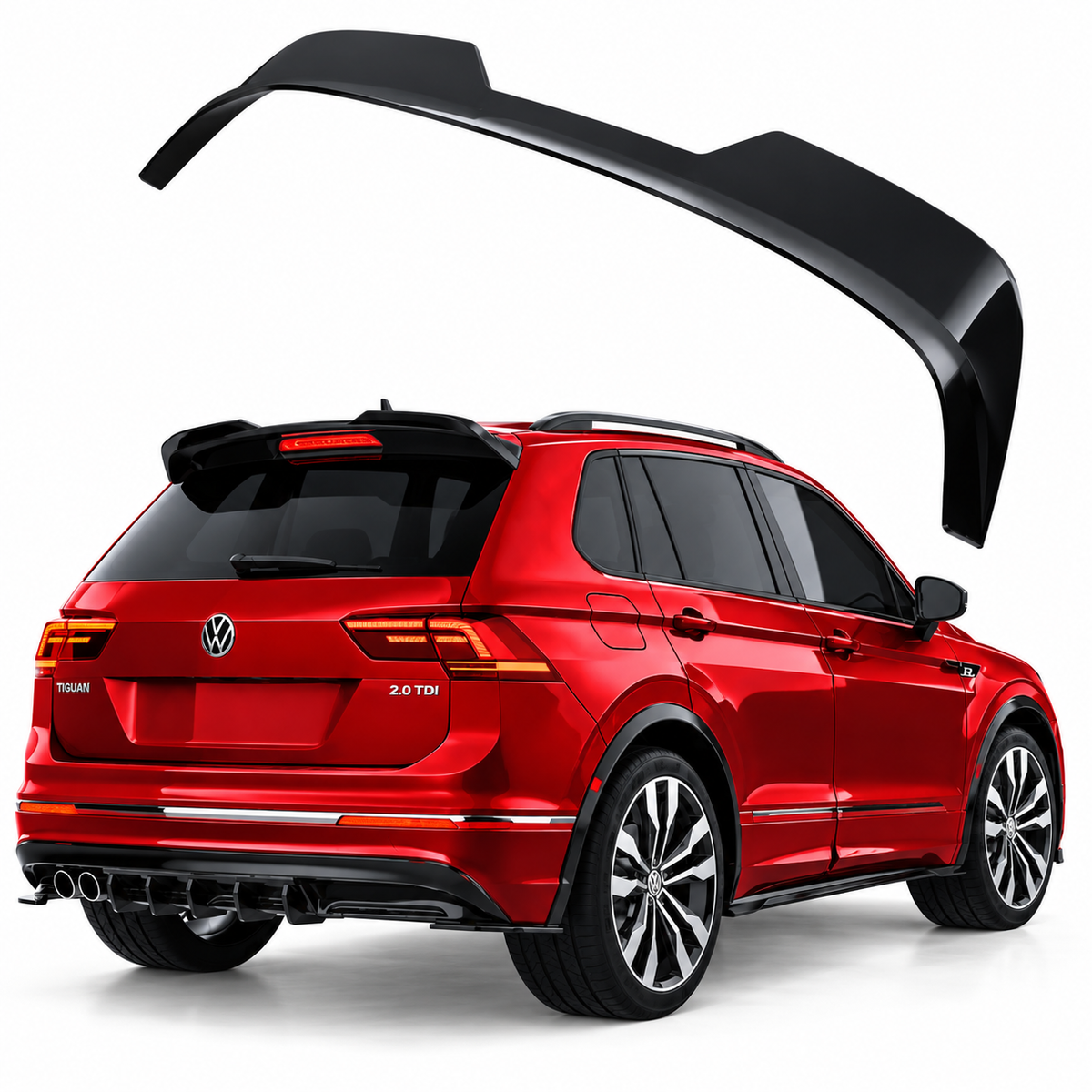 APEX dakspoiler Volkswagen Tiguan Mk2 R-Line 2015-2020 Candy rode auto