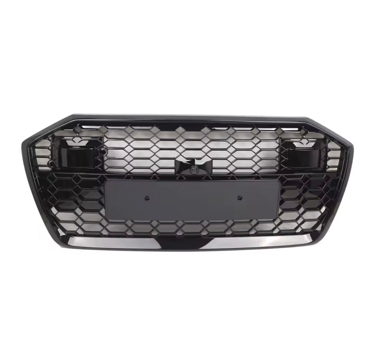Voorzijde Audi A6 C8 honingraatgrille zonder embleem