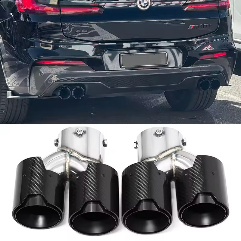 Originele productfoto BMW X3 X4 carbonfiber quad uitlaatsierstukken