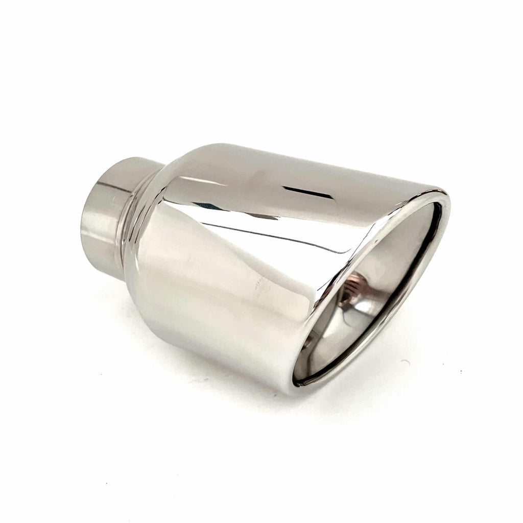 Enkel gepolijst uitlaat sierstuk | Ø 115 | Afgeschuind & gerold 63.5mm