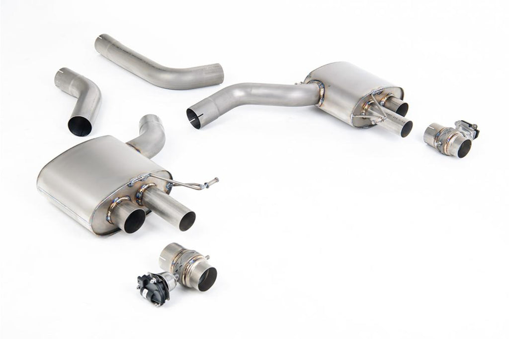AUDI RS6/RS7 C8 - NIET-RESONERENDE SIGNATURE SERIES TITANIUM AXLE BACK MET CARBON FIBER OVALE SIERSTUKKEN