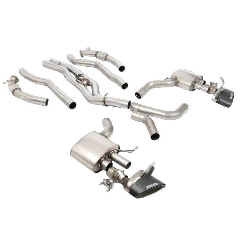 AUDI RS6/RS7 C8 - NIET-RESONERENDE SIGNATURE SERIES TITANIUM AXLE BACK MET CARBON FIBER OVALE SIERSTUKKEN