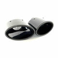 Ovale zwart carbon uitlaatsierstukken 155 x 95 mm set