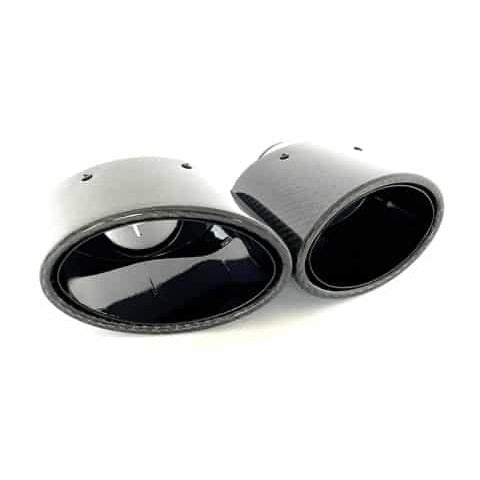 Ovaal zwart/Carbon sierstuk | 155 x 95 | afgeschuind | SET