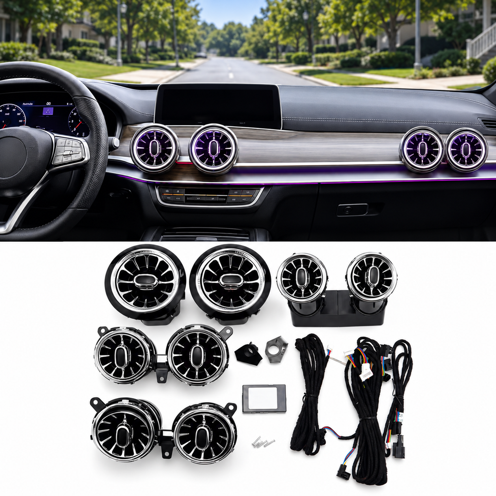 Mercedes E-Klasse W213 LED turbine luchtroosters 64 kleuren – dashboard en complete set