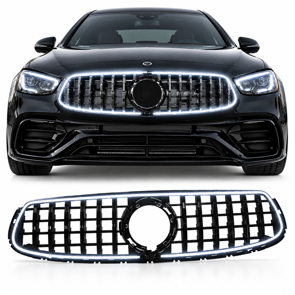 Panamericana grill met LED Mercedes GLC X253 Facelift Sport 2020–2022 met auto