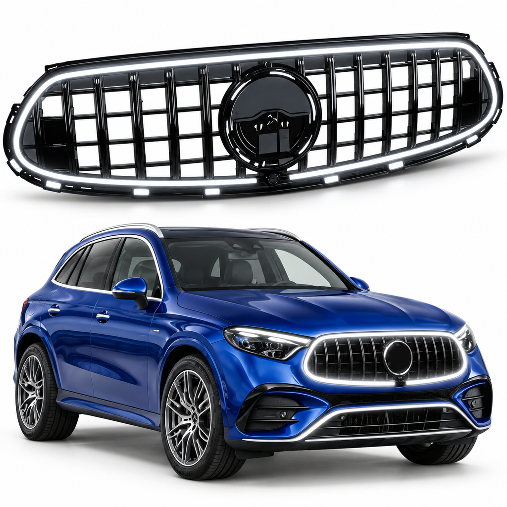 Panamericana grill met LED Mercedes GLC X254 AMG Line 2023–2025 met auto