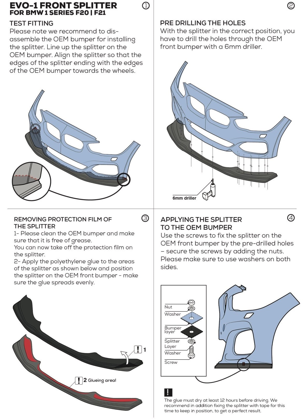 ZAERO Design front splitter BMW 1 Serie F40
